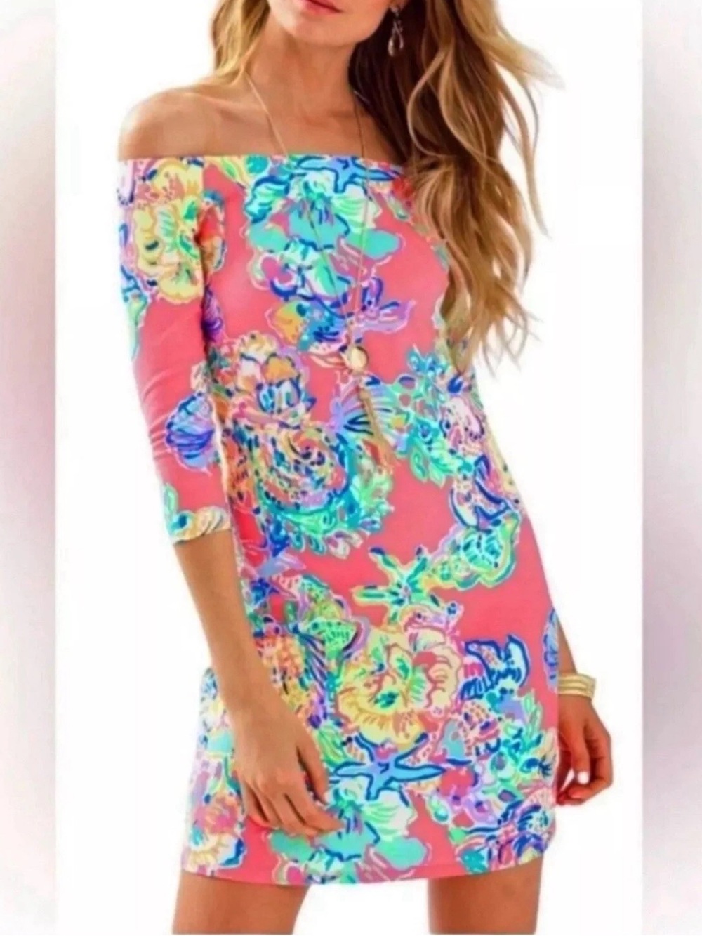 Lilly Pulitzer Laurana Mini Dress Women’s Small Coral Reef Island Seacret